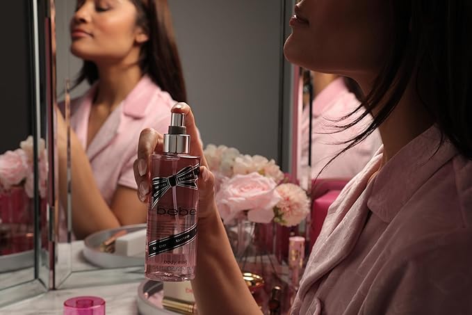 Bebe Silver Body Mist - Body Spray for Women with Mango, Tuberose, Peony, Jasmine, Rose, Cedarwood, Musk, and Sandalwood Long-Lasting Fragrance Mist - 8.4 Fl Oz Pack Of 2