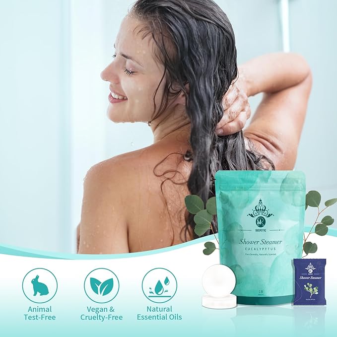 Eucalyptus Shower Steamers 18 Pack XL, Shower Steamer Aromatherapy, Shower Bombs with Essential Oils-Self Care & Birthday Gifts for Women and Men, Unique Gifts for Dad, Mother and Wife