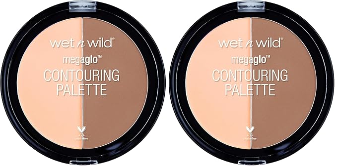wet n wild MegaGlo Contour Palette, Dulce De Leche | Contouring Powder Face Kit | Flawlessly Sculpted Face (Pack of 2)