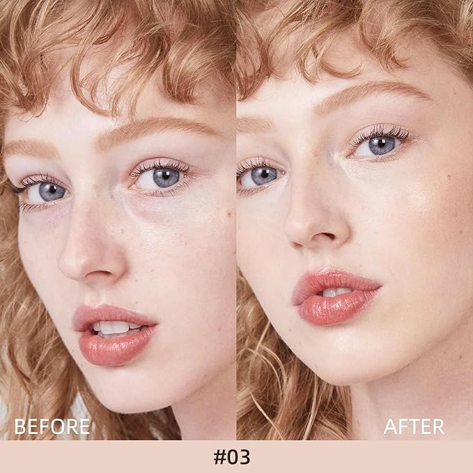 Liquid Concealer Makeup, Full Coverage Concealer, Cream Face Concealer with Cushion Applicator, Highly Pigmented, Natural-Looking, Hydrating, Waterproof Concealer (#06 Warm Love)