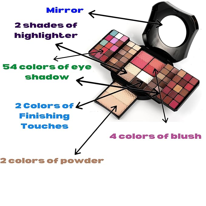 SAMIK Eye shadow blush concealer contour makeup kits full set all in one makeup set cosmetic girl makeup gift box blush set (Pink)