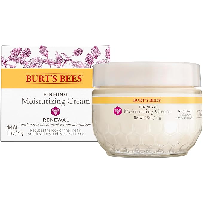 Burt's Bees Skin Care Stocking Stuffers, Face Moisturizer, Firming Face Cream, Anti-Aging Retinol Alternative, Moisturizing Natural Origin Skin Care Christmas Gifts, 1.8 Ounce