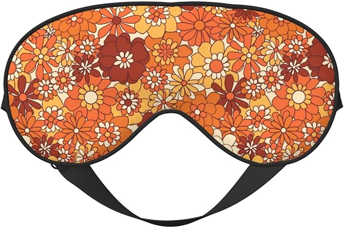 Sleep Eye Mask Vintage Boho Floral Hippie Flower Sleep Mask for Women Men Comfortable Eye Mask with Adjustable Strap Soft Eye Cover Blindfold for Travel Yoga Nap Shift Work