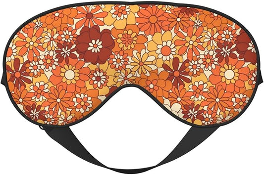 Sleep Eye Mask Vintage Boho Floral Hippie Flower Sleep Mask for Women Men Comfortable Eye Mask with Adjustable Strap Soft Eye Cover Blindfold for Travel Yoga Nap Shift Work
