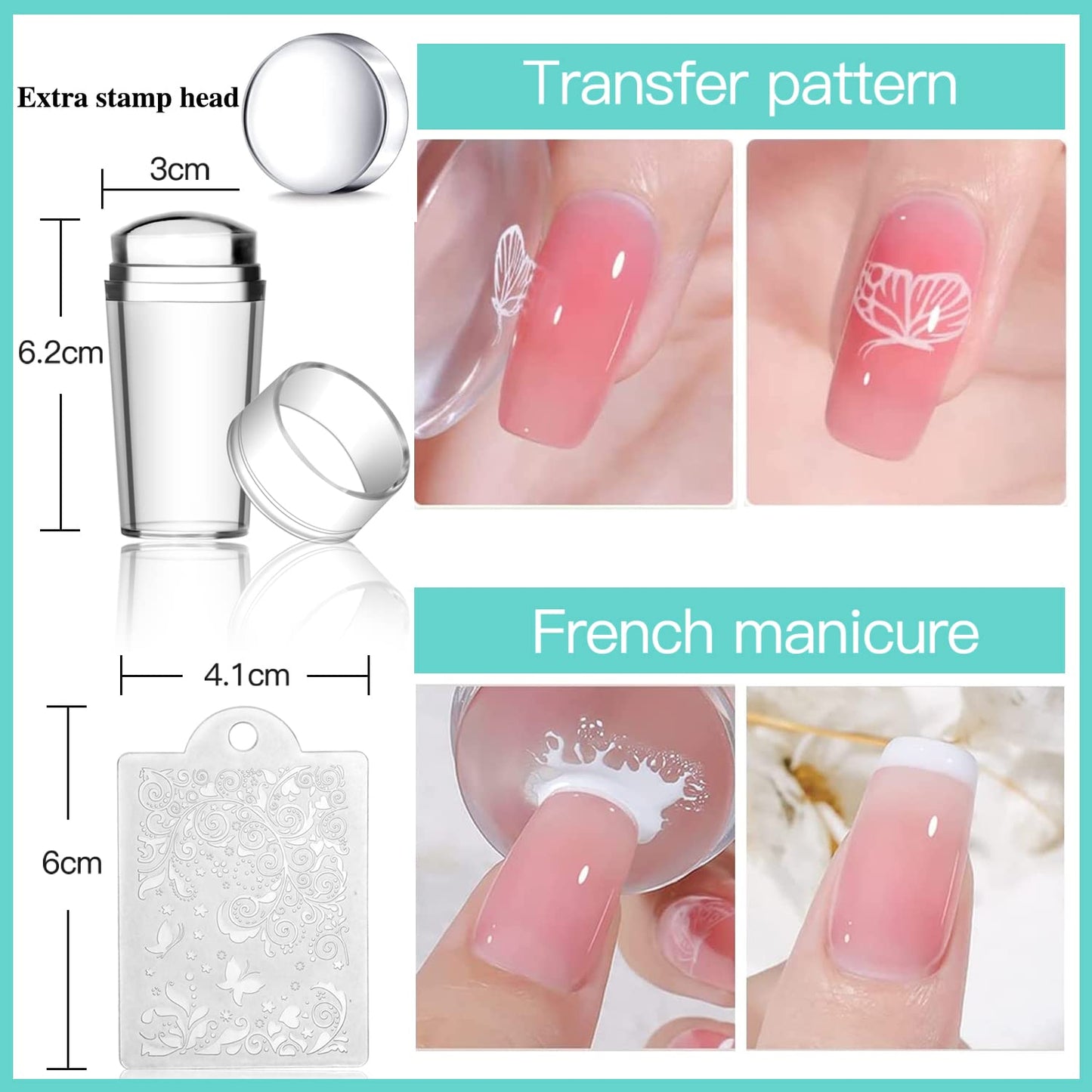 Biutee Nail Stamping Plates Set 15PCS Nail Art Stamper Scraper Nail Art Stamping Kit with Storage Bag Gift Box Nail Stamp Template Kit Lace Flower Butterfly Star Christmas Halloween Holiday Design
