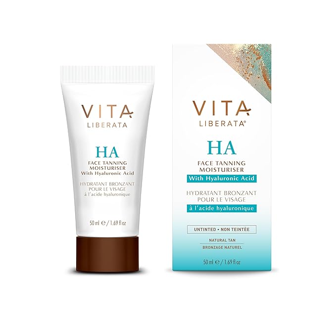 VITA LIBERATA Face Tanning Moisturizer with Hyaluronic Acid - Nourishing, Ultra Hydrating Moisturizer, For a Sun-Kissed, Radiant Glow, Customizable Tan, Fades Evenly, 50ml / 1.69 fl oz