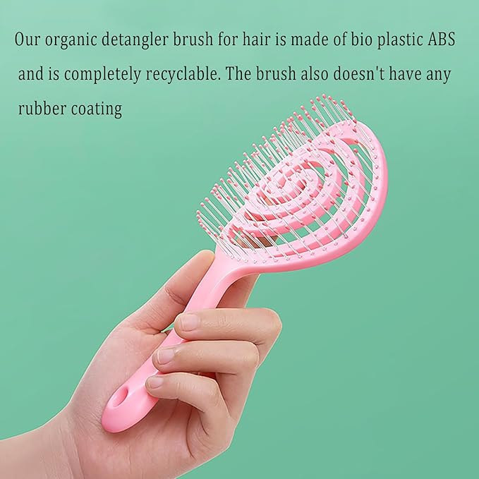 4 Pieces【Ultra-Soft】Baby Fine or Straight Hair Detangling Hair Brush for Kids【Skin-friendly material】Faster Blow Drying Styling Hair Detangling Brush with Flexible Bristles（Food grade ABS）Compact size