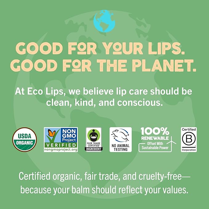 Eco Lips Mongo Kiss 4 Pack Lip Balm - Strawberry Lavender & Coconut Variety - 100% Natural and Made in USA