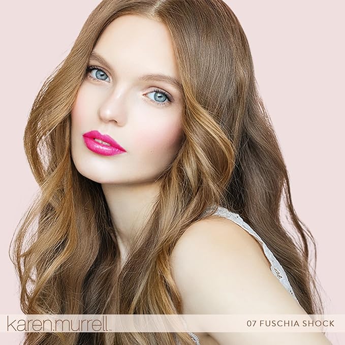 Karen Murrell - Natural Lip Stick 07 Fuchsia Shock - Pink Lipstick - 100% Natural Ingredients, Moisturizes & Hydrates Lips - Paraben & Cruelty Free