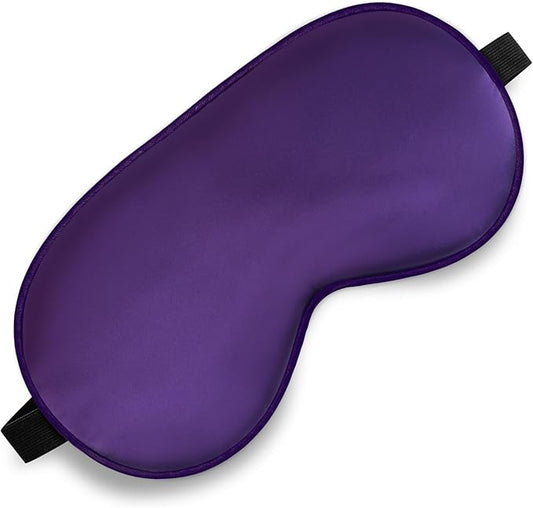Sleep Mask, Silk Eye Mask for Sleeping with Adjustable Strap, Blindfold Eyeshade for Men & Women, Comfortable & Soft Eye Cover Eyeshade for Night Sleep (Dark Purple)