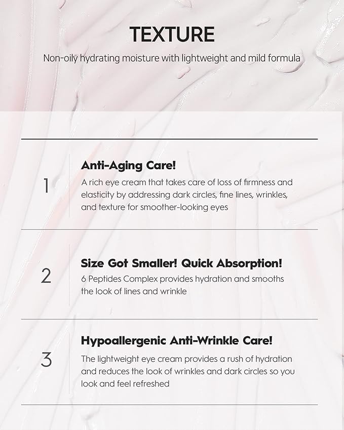 SNP Anti-Wrinkle Eye cream Hypoallergenic Hydrating 5 Hyaluronic Acids 6 Peptides Moisturize Vitalize 1.69 Fl Oz PREP