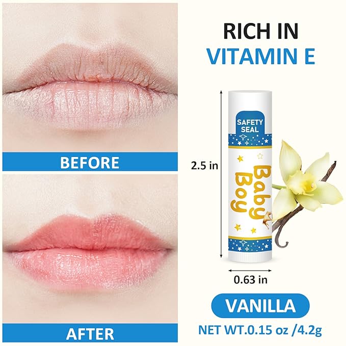 DMSKY 60 Pcs Baby Shower Favors, Lip Balms Bulk Gift for Guests, Boys Girls Games Neutral Gender Reveal Favors, Baby Shower Birthday Party Supplies Basket Gift Stuffers