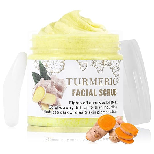 Turmeric Face Scrub, Exfoliating Facial Scrub with Skin Exfoliating, Natural Facial Scrub for Skin, Moisturizing, Nourishes Skin, Deep Cleansing Face Wash Cleanser for Women Men