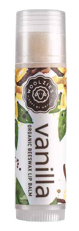 Lip Balm Set: Woolzies All-Natural Shea Butter, Beeswax, Coconut Oil, Vitamin E Infused Lip Moisturizer Care (3 Pack, Vanilla Mint)