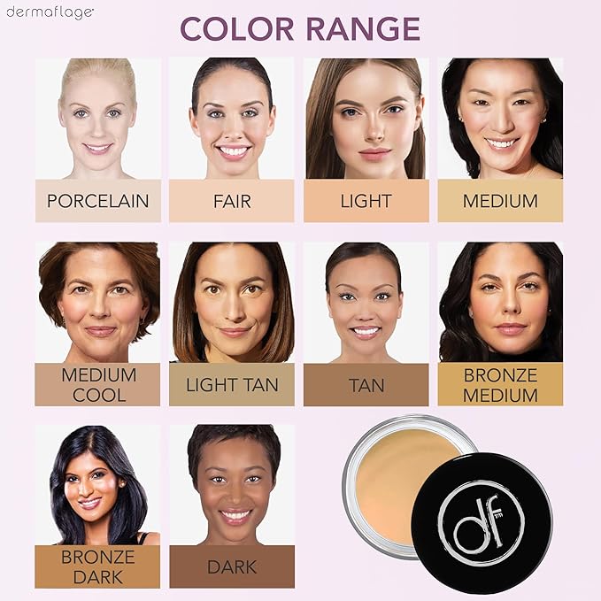 Waterproof Concealer Cream, Full Coverage Waterproof Makeup, Color Match Promise by Dermaflage, 6g/.2oz