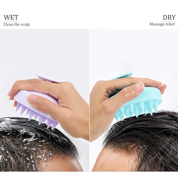 4 Pcs Hair Shampoo Brush Scalp Massager Silicone Scalp Scrubber air Washing Tool for Shower