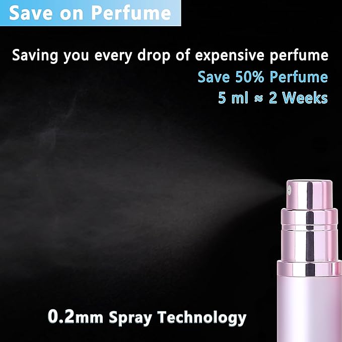 Travel Refillable Perfume Atomizer Bottle 5ml Leakproof Travel Perfume Refillable Bottle (Pink)