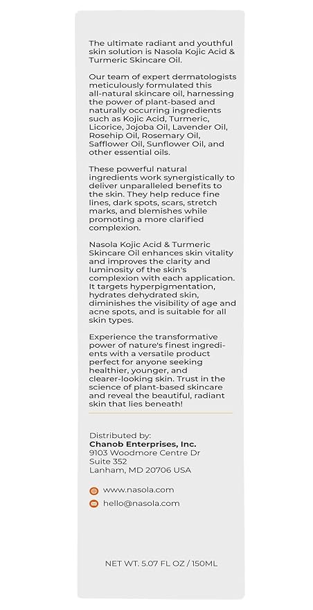 Kojic Acid Turmeric Skincare Bio Pure Oil