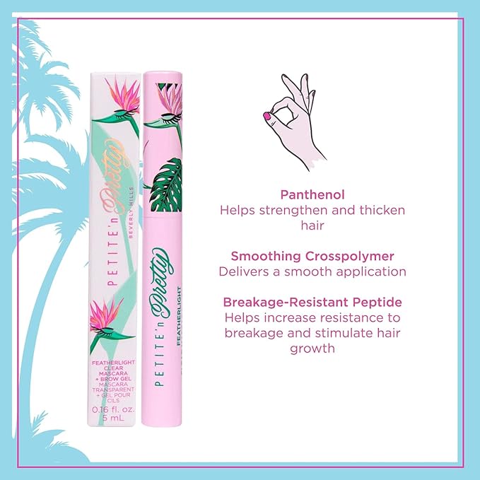 Petite 'n Pretty New Makeup Set - Featherlight Clear Mascara & Brow Gel, Glo$$ Balm, Cloud Mine Backpack, Biodegradable Blotting Sheets + Makeup Bag for Kids, Tweens and Teens