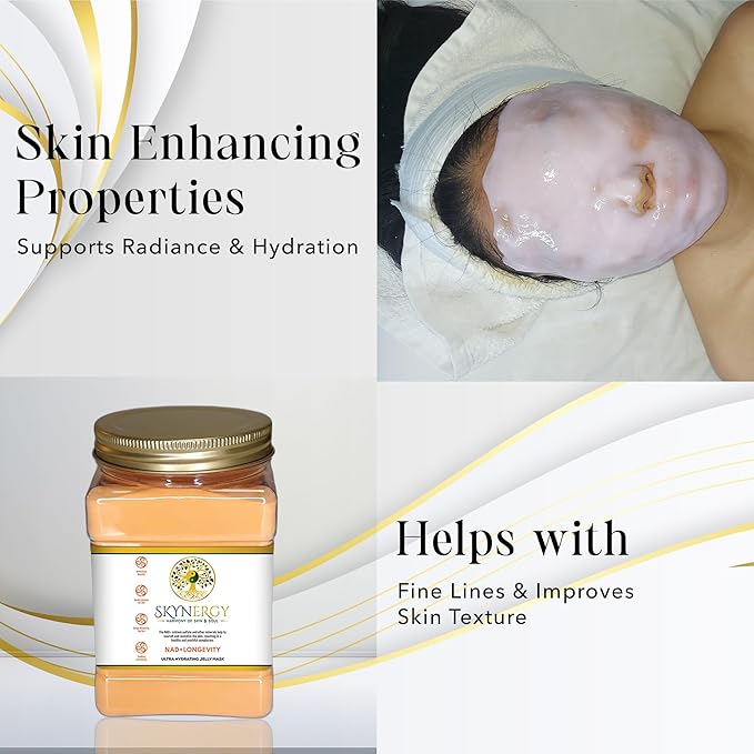 NAD+Longevity Jelly Face Mask | HydroGlo Jelly Mask for Skin Hydration | Radiance and Reduced Pigmentation | Vajafacial Jelly Mask | 12 Applications (30 Fl Oz)