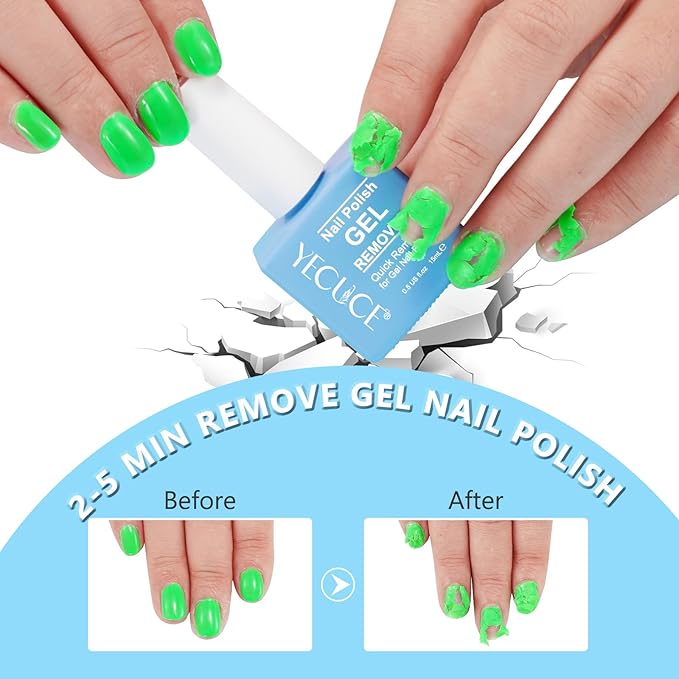 Gel Nail Polish Remover, 2Pack Nail Polish Remover Tool, Professional Remover Gels at Home, No Need Soaking or Wrapping