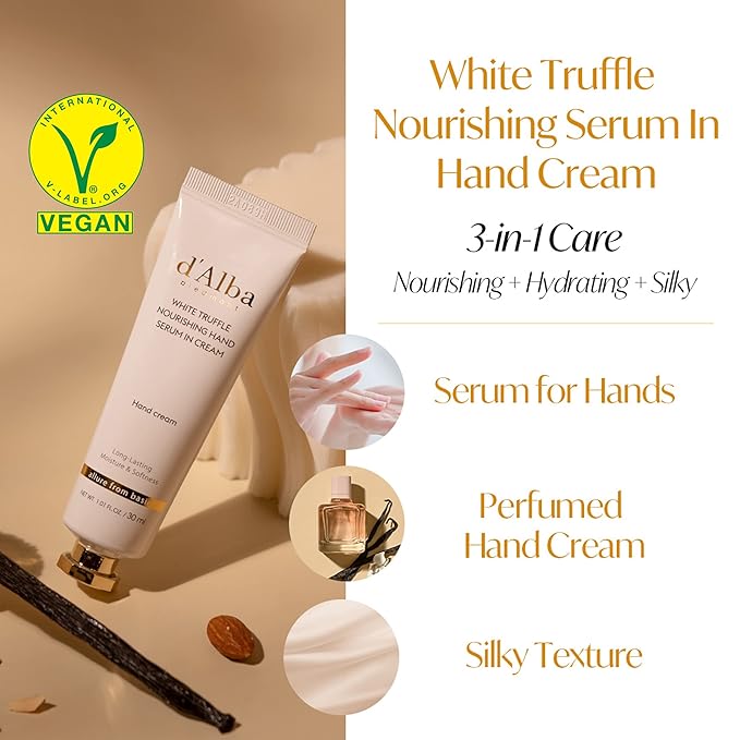 d'Alba All About Korean Skin Care, Gift Set for White Truffle First Spray Serum & Nourishing Hand Cream, Perfect for Mothers Day Gift