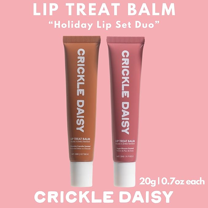 Lip Treat Balm - Hydrating & Nourishing Lip Balm with Avocado, Olive, and Coconut Oils - Softening Lip Moisturizer & Protection for Very Dry Lips - 1x Sugar Blossom & 1x Chocolate, 0.7oz