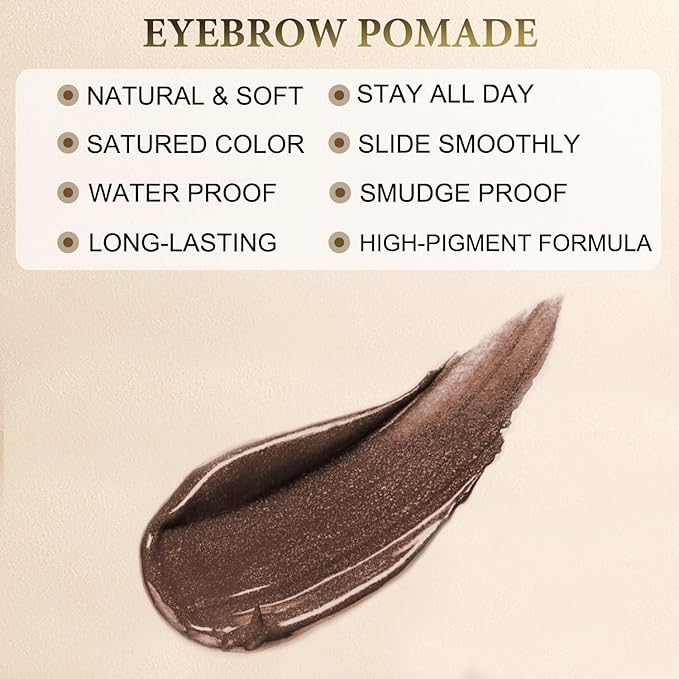 Eyebrow Pomade - Waterproof Brow Pomade for Long-lasting Results,Smudge Proof and Sweat Resistant Formula,Natural Eyebrow Makeup for All Skin Types and Tones - Espresso