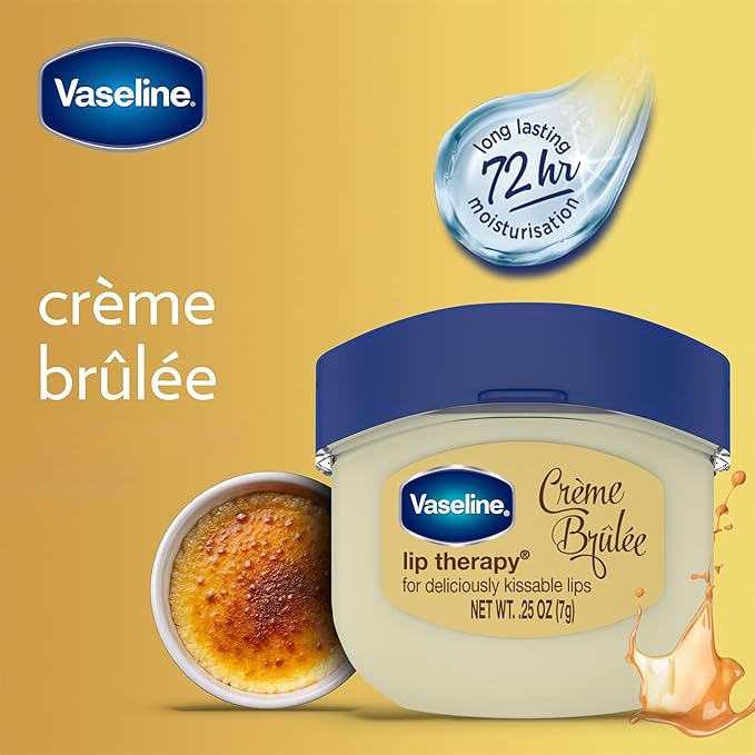 Vaseline Lip Therapy Creme Brulee Mini 12-Pack – Moisturizing Lip Balm for Soft, Smooth Lips, 0.25 Oz Ea