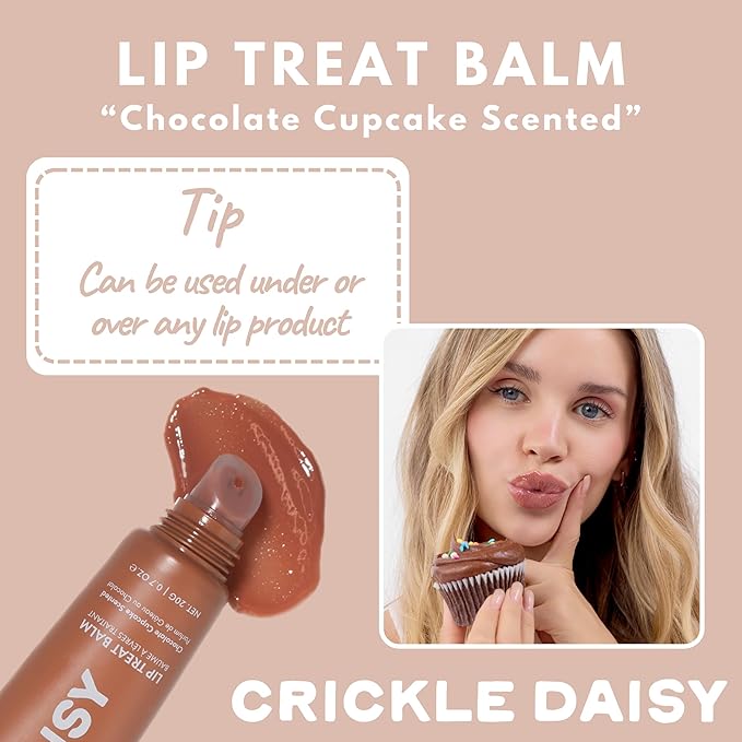 Lip Treat Balm - Hydrating & Nourishing Lip Balm with Avocado, Olive, and Coconut Oils Smooth, Softening Lip Moisturizer & Protection for Very Dry Lips - Chocolate Cupcake Scented, 0.7oz