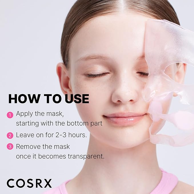 COSRX The Peptide Collagen Lifting Glow Hydrogel Face Masks Skincare 3 EA, Collagen Face Mask, Travel Essentials, Overnight Face Mask, Korean SkinCare