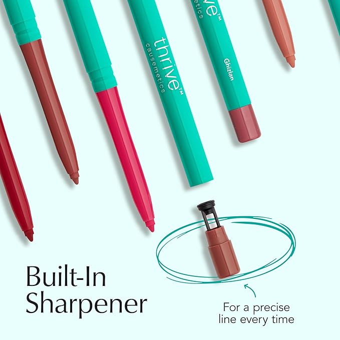 Thrive Causemetics Lip Filler Long-Wearing + Plumping Lip Liner, Shea Butter Hydrating Lip Plumper Retractable Lip Liner Pencil, Built In Sharpener, Vegan & Cruelty Free, Katrece (Espresso)