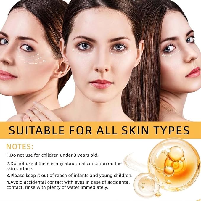 Vc Anti-Wrinkle Eye Serum Oil, Lutein EyeEssenceOil, VC Rollerball Eye Serum for Dark Circles and Puffy Eyes, Firming Anti-Aging, for Women & Men (6pcs)