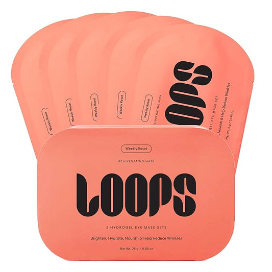 LOOPS WEEKLY RESET - Rejuvenating Hydrogel Eye Mask Kit - Hydrate, Nourish and Help Reduce Wrinkles for Refreshed Eyes - Reduces Signs of Puffiness - For Resilient-Looking Skin - 5 Pc
