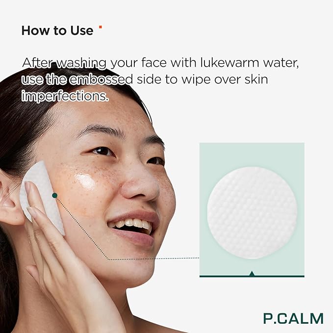 P.CALM Barrier Cycle Toner Pad Refill Pack – 120 Pads (60 + 60) with Centella Asiatica & Papaya Extract for Soothing, Moisturizing & Exfoliating, Korean Vegan Facial Toners Pads for Sensitive Skin