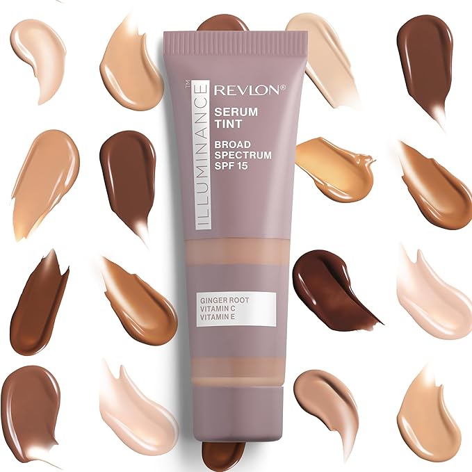 Revlon Illuminance Tinted Serum, Triple Hyaluronic Acid, Evens Out Skin Tone Over Time and Hydrates All Day, SPF 15, 601 Soft Nutmeg, 0.94 fl oz.