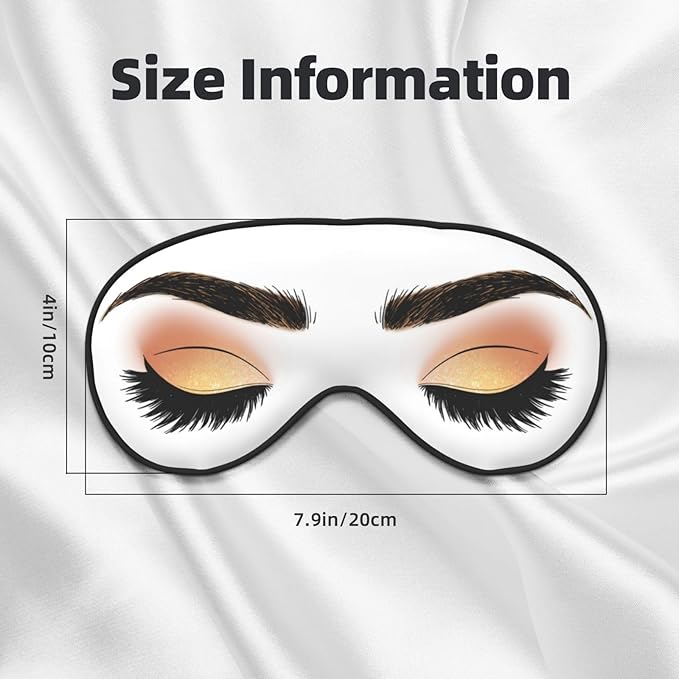 Sleep Eye Mask Yellow Glitter Eyeshadow Sleep Mask for Women Men Comfortable Eye Mask with Adjustable Strap Soft Eye Cover Blindfold for Travel Yoga Nap Shift Work