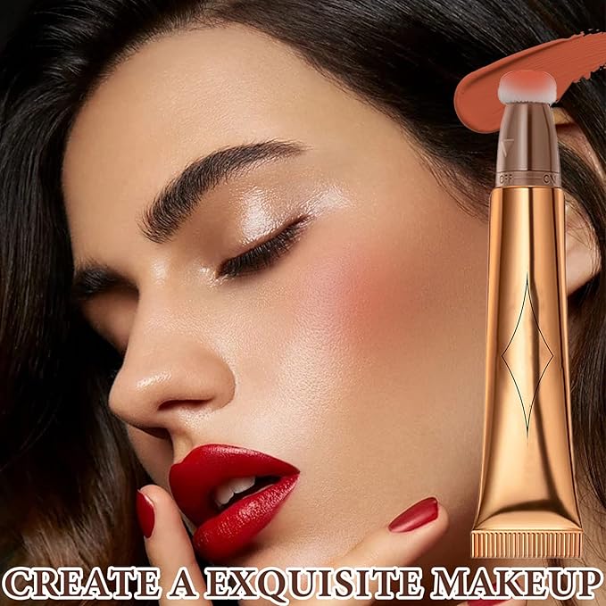 Liquid Contour Beauty Wand,Stick with Cushion Applicator,Cream Contour,Long Lasting Smoothly Moisturizng Silky Contour Stick Blush Stick