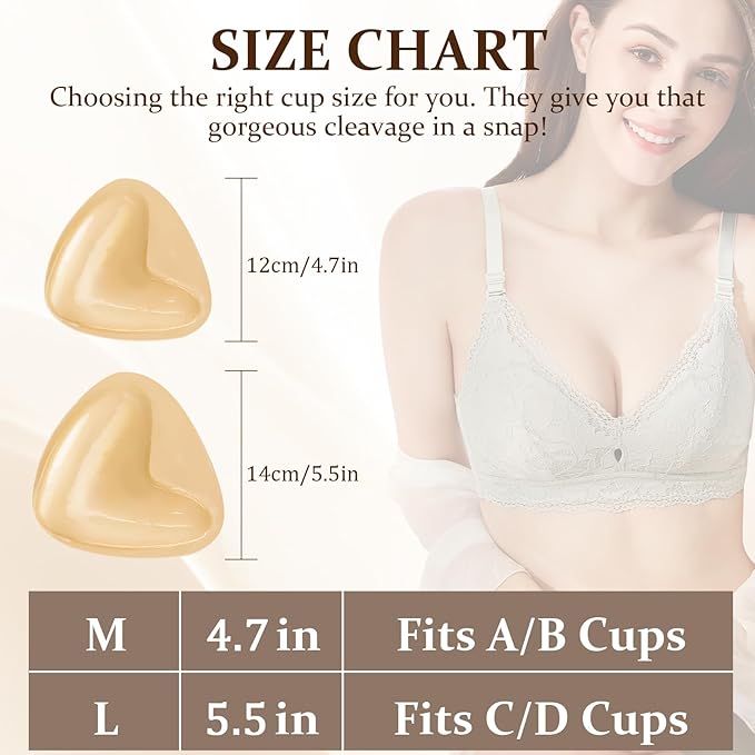 Sticky Bra Breast Enhancement, Sticky Bra Push Up Double Sided Bra Inserts Bra Pads for Bikini & Swimsuit Sport