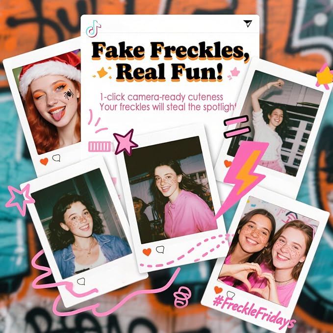 Faux Freckle Stamp, Freckle Pen Waterproof – Faux Freckles Maker for Natural Sun-Kissed Look, Quick-Dry & Long-Lasting, Easy One-Press Application, Cute & Trendy Gift for Women & Girls - 01 Light