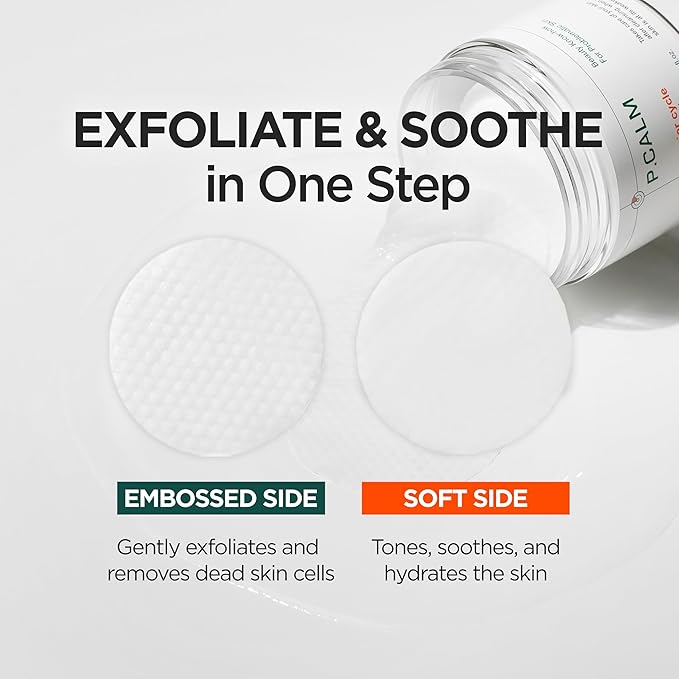 P.CALM Barrier Cycle Toner Pad – 60 Pads with Centella Asiatica & Papaya Extract for Soothing, Moisturizing & Exfoliating, Korean Vegan Facial Toners Pads for Sensitive Skin (160ml / 5.41 fl.oz)