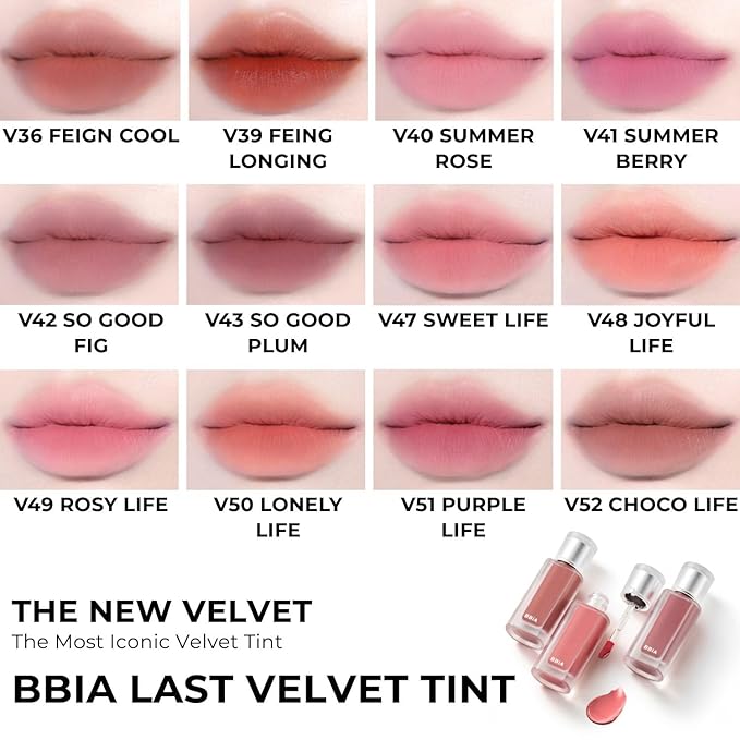 BBIA Last Velvet Tint NEW - Soft Creamy Matte Finish Lip Stain, Blur Effect & Velvety Texture, Long-Lasting, High Pigment, Non-Drying, Vegan, Korean Lip Makeup (V03 EXTRA RED, Pack of 1)
