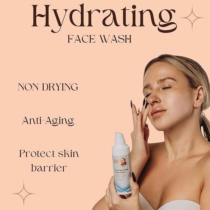 Wellness Heavens Foaming Facial Cleanser for Women & Men, Oil-Free Hydrating Gentle Face Cleanser for Sensitive Skin with Glycolic Acid, Hyaluronic Acid & Aloe, Soap Free, 3.38 fl. Oz.