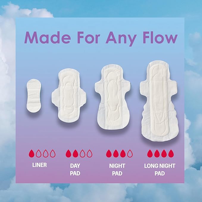 August Regular Cotton Menstrual Pads, 36-Pack Ultra Thin Pads with Wings, Hypoallergenic Sanitary Napkins with Organic Cotton Topsheet, Compostable Wrappers, Toxin Free, Fragrance Free