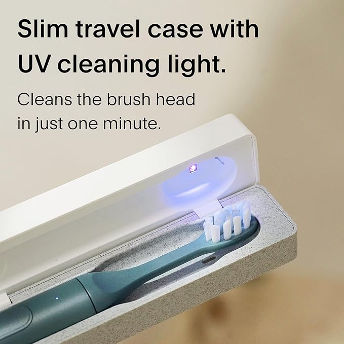 SURI 1.0 Sonic Electric Toothbrush with UV Cleaning Travel Case | 40+Day Battery | Designed in California | Electric Toothbrush for Adults | Travel Toothbrushes | Tooth Brush | Blue