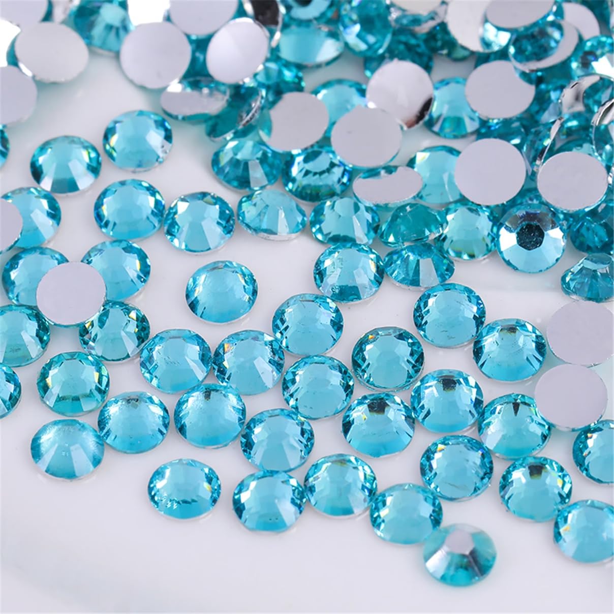 3000 Pieces SS12 3mm Flatback Rhinestones Clear Glass Round Gems Crystals for Nail Art DIY Crafts Clothes Shoes Bags （Crystal Blue）