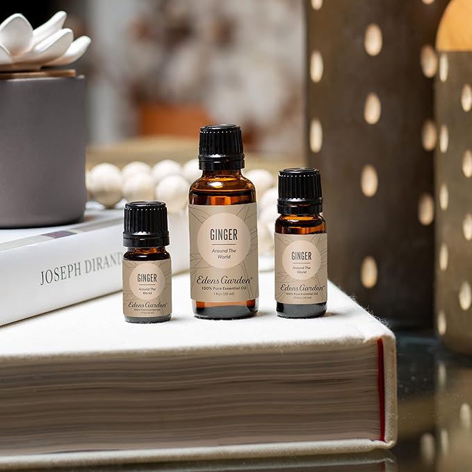 Edens Garden Ginger Around The World Essential Oil- 100% Pure Premium Grade, Undiluted, Natural, Therapeutic, Aromatherapy, The Best for Diffuser, Skin, Candle, Laundry 10 ml (.33 fl oz)