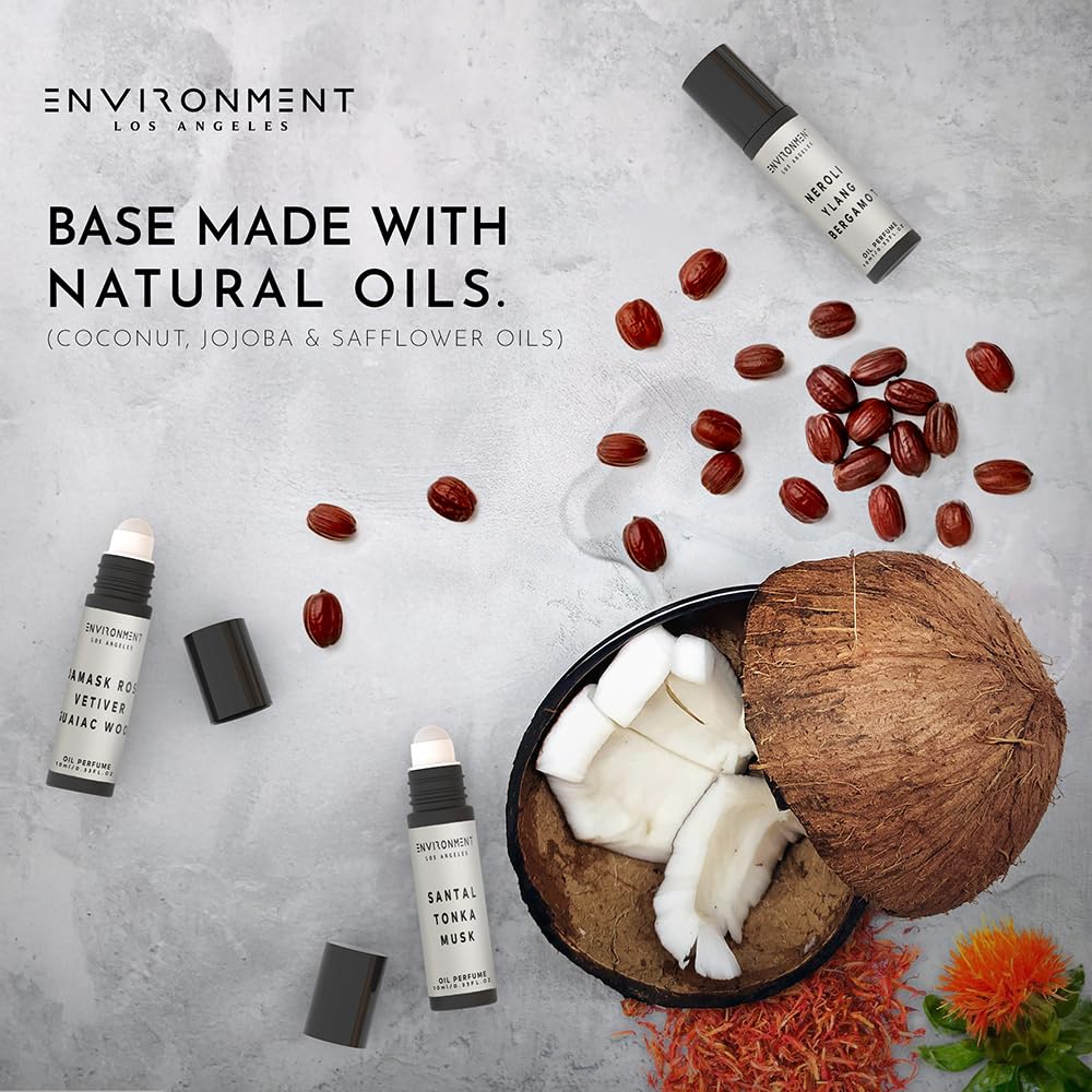 ENVIRONMENT Inspired by 5-Star Hotels WN 10ml Roll-on Perfume (Jasmine | Green Melon | Lily) Body Oil Fragrance, Roll On Oil, Body Fragrance for Women & Men, Luxury Scents, Vegan & Cruelty-Free