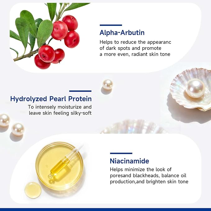 Clay Mask for Face, Pore Minimizing Mud Mask with Hydrolyzed Pearl Protein, Blue Clay Face Mask to Reduce Blackheads, Even Skin Tone, Balance Oil and Moisture, with brush for All Skin Types