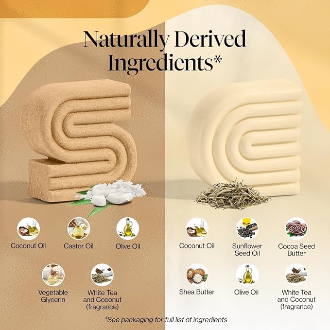 Kitsch Coconut Oil Shampoo and Conditioner Set – Deep Moisturizing Shampoo and Conditioner Bar for Dry Damaged Hair – Hydrating Solid Bars for Curly, Coily & Color Treated Hair – Made in USA